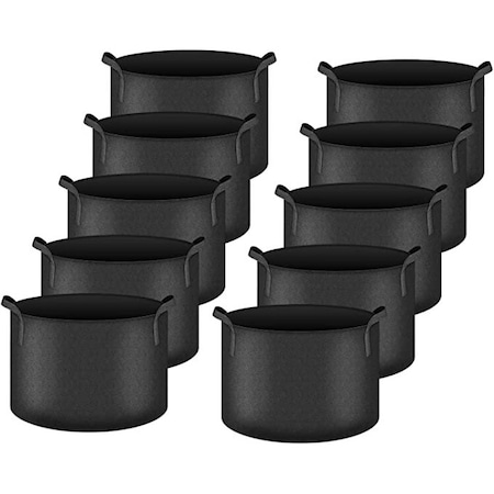 Ipower Grow Bag 25-gallon 10-pack Black, 10PK GLGROWBAG25X5BLKX2